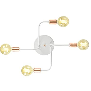 Imagem de Lustre Plafon Hashtag Branco Com Cobre De 4 Braços