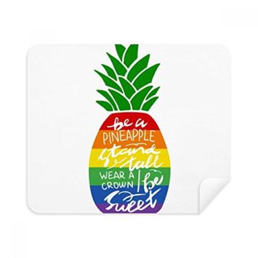 Imagem de Pano de limpeza de tela com citação de abacaxi arco-íris LGBT 2 peças tecido de camurça