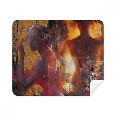 Imagem de Pêssego Blossoms XJJ Pano de limpeza de pintura a óleo Limpador de tela 2 peças Tecido de camurça