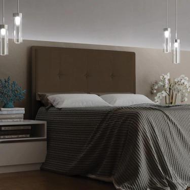 Imagem de Cabeceira Ametista Cama Box Casal 140cm Suede Marrom