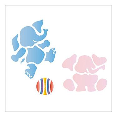 Imagem de Stencil de Acetato para Pintura OPA Simples 14 x 14 cm - 1028 Elefantes