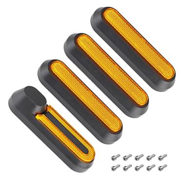 Imagem de Qudai Conjunto de 4 Cubos de Roda de Scooter Elétrica Tampa Forquilha Tiras Refletivas Tampa Decorativa Lateral da Roda com Parafusos Compatível com M365 PRO PRO2 1S