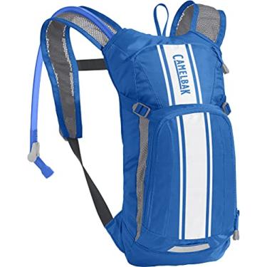 Imagem de Mochila de hidratação infantil CamelBak Mini M.U.L.E., 1,5 litro, Lapis Blue/White Stripe