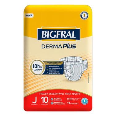 Imagem de Fralda Geriátrica Bigfral Derma Plus Regular Juvenil 10 Unidades