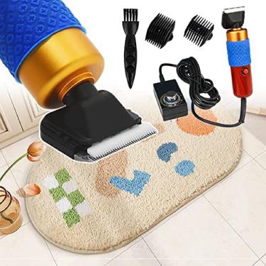 Imagem de KRASS Máquina de aparar de tufos de carpete elétrica, tosquiadeira de cuidados com velocidade ajustável com 2 pentes de limite (3 mm, 6 mm, 9 mm, 12 mm), tesouras de tufos de tapete para seus tapetes/almofada/tapete, colecionador 88