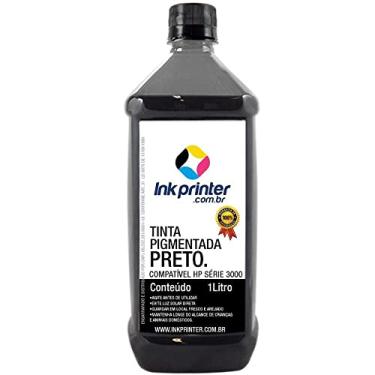 Imagem de Tinta Inkprinter Preta Pigmentada para Recarga de Cartucho de Impressora Hp (1 litro)