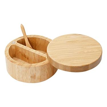 Imagem de Mimo Style Pote Com Duas Divisões Ecokitchen, Produzido em Bambu, Resistentel e Ecológico, Sua Tampa Giratória Dispõe de Imã Para Melhor Vedação, BM22110