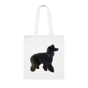 Imagem de Sacola de cachorro poodle, presente de cachorro poodle, aniversário de cachorro poodle bolsa de ombro poodle, bolsa reutilizável para cães poodle, Branco