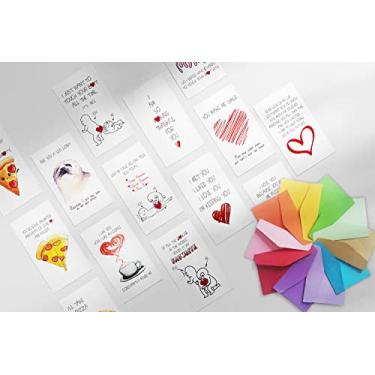 Imagem de Mini notas de amor para ele ou ela, 14 cartões com envelopes, cartões de amor, presentes para dia dos namorados e notas de amor impertinentes (XQS001)