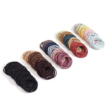 Imagem de 500 peças de laços de cabelo para gravata de cabelo de nylon grosso para mulheres suportes de rabo de cavalo preto faixa elástica de cabelo masculina (2 mm)