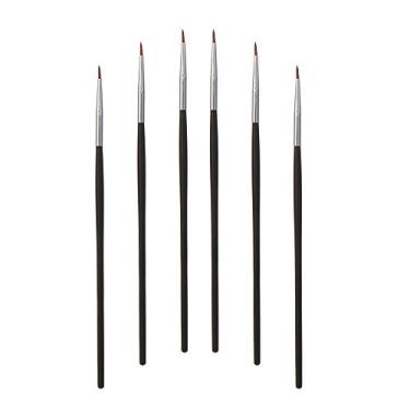 Imagem de Pincéis de delineador de zibelina para maquiagem para os olhos, 6 peças de ferramentas de maquiagem ultrafinas e macias para mulheres aplicarem gel e pó molhado com precisão