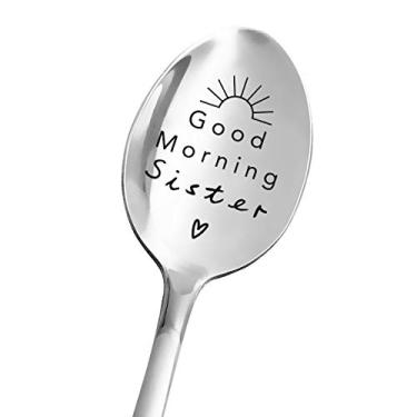Imagem de Melhores Presentes de Irmã – Colher Good Morning Sister – Colher Engravidada de Irmã – Colher de Café de Chá para Mulheres – Presente de Irmã Irmã Irmãs Noivas Amigas – /Aniversário de Natal/Natal