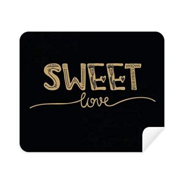 Imagem de Limpador de tela Sweet Love Gold Quote Handwrite pano de limpeza 2 peças tecido de camurça