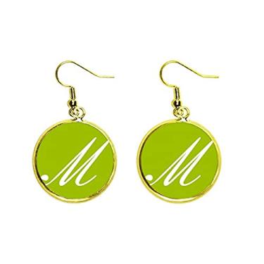 Imagem de Brinco de gota dourada com pingente de orelha estilo Art Déco para presente fashion com letras musicais, metal