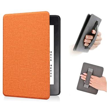 Imagem de A capa protetora com alça de mão é adequada para Kindle Paperwhite 11ª geração, capa protetora de tecido com ativação automática - função de dormir
