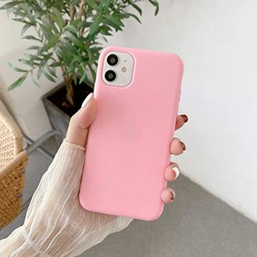 Imagem de Para iPhone 14 13 12 11 Pro Max Mini X XS XR 7 8 14 Plus capas capa de silicone de cor sólida líquida, rosa, para iPhoneSE (2020)
