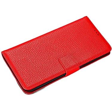Imagem de COOVS Carteira Flip Case [Porta-cartão] para Apple iPhone 12 Pro Max 6,7 polegadas, couro à prova de choque padrão de lichia capa de telefone fólio com suporte e pulseira (cor: vermelho)