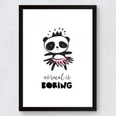 Imagem de Quadro Decorativo 30X20 Infantil Panda ''Normal Is Boring'' - Caverna
