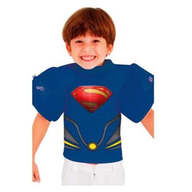 Imagem de Fantasia Super Homem Infantil Com Proteção Uv E Boia Praia E Piscina -