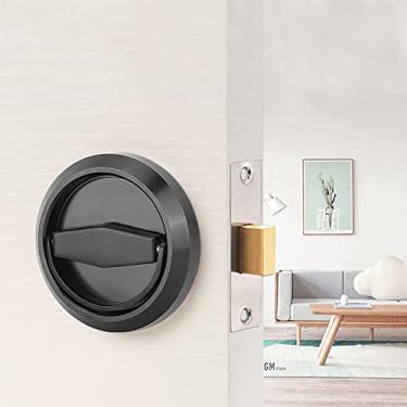 Imagem de Fechadura de Porta de Aço Inoxidável Com Puxador de Alça para Armário, Gaveta, Porta do Armário, Folheado Preto para Deslizar (Preto)