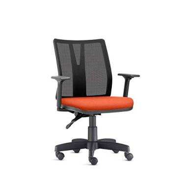 Imagem de Cadeira Addit Ergonômica - 4124 Nr17 da ABNT com regulagem de Braço (Tecido Crepe cor: Laranja)