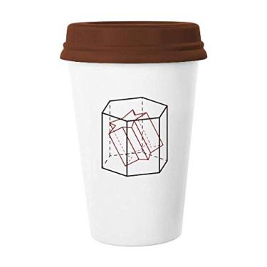 Imagem de Inclinação Combinatória Matemática Geométrica Caneca Espacial Café Copo Cerâmica Tampa