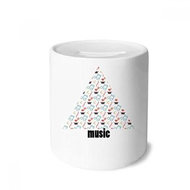 Imagem de DIYthinker Caixa de notas musicais colorida e tensiva, caixa branca para dinheiro, porta-moedas de cerâmica, presente de cofrinho