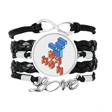 Imagem de OFFbb-USA Pulseira de couro trançado Monday Good Day Work Art Deco Presente Fashion Pulseira Love Acessório de tricô Corda Presente