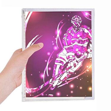 Imagem de Caderno de ilustração de desenho de hóquei no gelo para esqui esportivo, folha solta, diário recarregável, papelaria