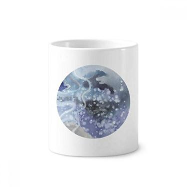 Imagem de Suporte de caneta de ponta abstrata aquarela sombreada escova de dentes caneca suporte de cerâmica copo lápis