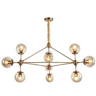 Imagem de Lustre Pendente Jabuticaba Dourado Bola Molecular Âmbar Moderno Sala Quarto Salão Inl80