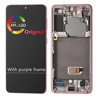 Imagem de Substituição original de 6,2 polegadas para Samsung Galaxy S21 G991U G991B G991B/DS G991W LCD S21 5G Display Touch Screen digitalizador (com moldura roxa)