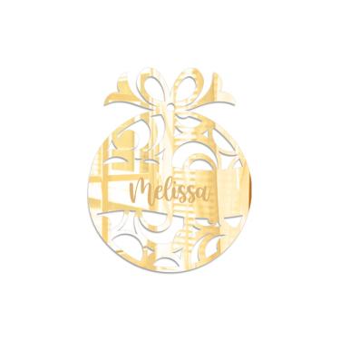 Imagem de Bola De Natal Personalizada Espelhada 9cmx10cm - Cria Arte Laser