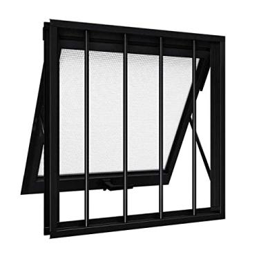Imagem de Janela de Alumínio Maxim-Ar 60 x 80 x 5,5 cm Preto com Grade Riobras