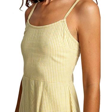 Imagem de RVCA Vestido regata feminino de tecido Twigg, Carvalho dourado, XP