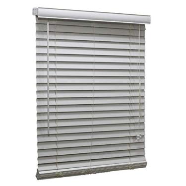 Imagem de Persiana Horizontal Pvc 50mm Forest Branca 60 (L) X 160 (A) C/Bandô 0,60 x 1,60 Tipo Madeira - Luxo