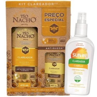 Imagem de Kit Tio Nacho Clareador Shampoo Condicionador + Sun In Phytoervas Clar
