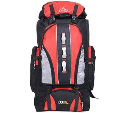 Imagem de Mochila De Trekking, 90L Caminhada Mochila Camping Viagem Mochila Mochila Bagagem Bolsa De Ombro Para Esportes Ao Ar Livre Escalada Montanhismo Escalável Para 100L,Vermelho,Bonny369