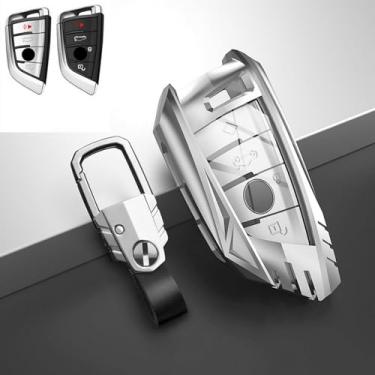 Imagem de LAVIYE Carro liga de zinco chave tampa protetora titular da tampa chave, para BMW X1 X3 X5 X6 X7 1 3 5 6 7 Series G20 G30 G11 F15 F16 G01 G02 F48 Acessórios