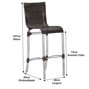 Imagem de 6 Banquetas Alta Haiti em Alumínio para Cozinha Bar Edícula