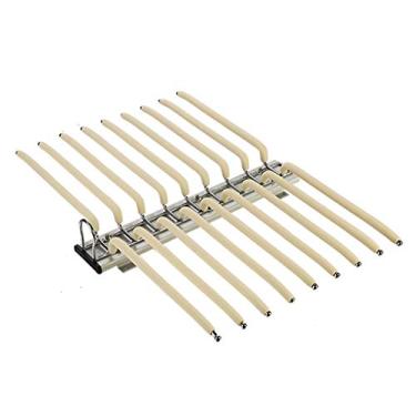 Imagem de Rack de calças brancas de guarda-roupa, suporte de 18 calças push-pull, puxar para fora cachecol armazenamento trilho deslizante, rack organizador para profundidade de armário 47 cm feito na China