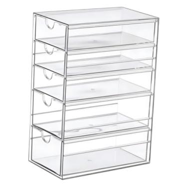 Imagem de Cabilock Caixa De Armazenamento De Plástico Gavetas De Armazenamento De Óculos Armários De Armazenamento Gaveta De Plástico Organizador Criativo De Cosméticos Estilo De Gaveta