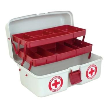 Imagem de Maleta Caixa Primeiros Socorros De Medicamentos C/2 Bandejas Emergência Mala Remédios Maleta