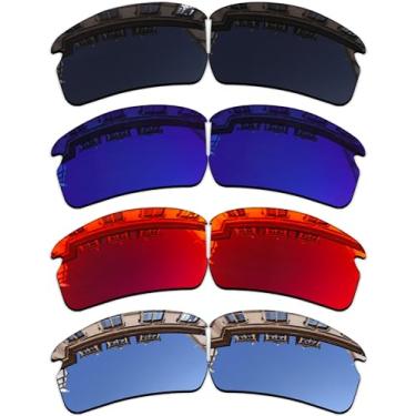 Imagem de Vonxyz Conjunto de 4 lentes de substituição para óculos de sol Oakley Flak 2.0 OO9295 – preto preto + rubi + cromado + safira