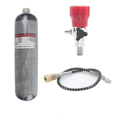 Imagem de TUXING Tanque de ar PCP 3L 4500psi estação de enchimento de paintball com válvula de medidor de pressão medidor regulador para rifles de ar PCP Scuba