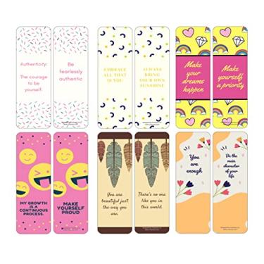 Imagem de Creanoso Marcadores de livro Self-Love and Care Série 2 (5 conjuntos x 6 cartões) – Conjunto de cartas inspiradoras diárias – Cortador de página de livro interessante – Ótimo presente para adultos e