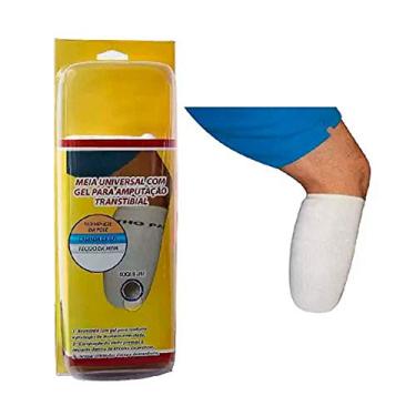 Imagem de Meia Plus Revestida com Duplo Gel para Amputação Transtibial, Ortho Pauher, Branco, Pequen