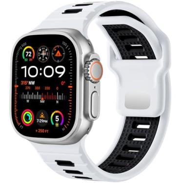 Imagem de Odbeai Pulseira Esportiva Compatível Com Apple Watch Ultra 2/Ultra, 49mm, 46mm, 45mm, 44mm E 42mm, Silicone Impermeável Para Apple Watch SE 10, 9, 8, 7, 6, 5, 4, 3, 2, 1