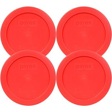 Imagem de Capa de armazenamento redonda Pyrex 2 xícaras #7200-PC para tigelas de vidro, Vermelho, 4