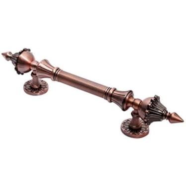 Imagem de Maçaneta de porta antiga em liga de zinco 280/350/450/550 mm de comprimento Maçaneta de porta de bronze portão de entrada de hotel Maçaneta de porta de shopping, bronze, vermelho, 550 mm